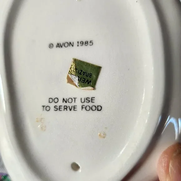 Vintage Avon 🐰bunny💐 trinket tray Ceramic Dish Easter Rabbit Decor Bunny Luv - Picture 6 of 7